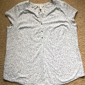 Blue polka dot blouse